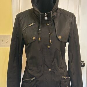 Guess Black Jacket with Silver Snaps, Size Medium